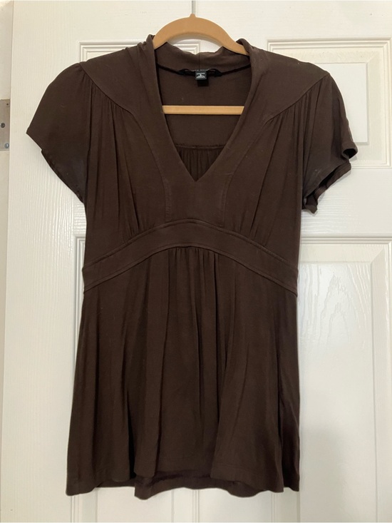Banana Republic Tops - Banana Republic Dark Brown V-Neck Short Sleeve Tunic